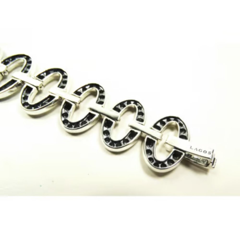 LAGOS NWT Gorgeous Caviar Sterling Silver Link Bracelet Size M - Picture 4 of 9